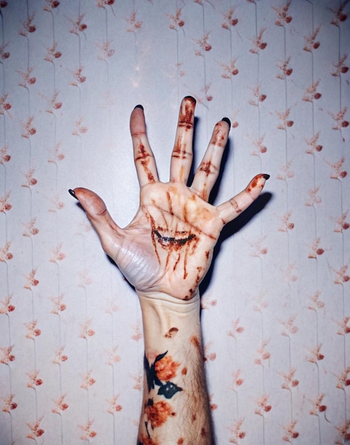 Photo halloween wallpaper with zombie hand