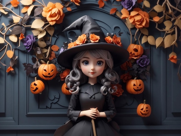 Halloween witch background Halloween Witches in Town Halloween witch cooking in her cauldron