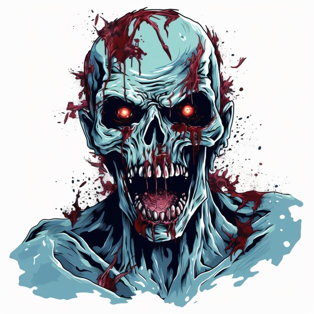 Halloween zombie clipart white background