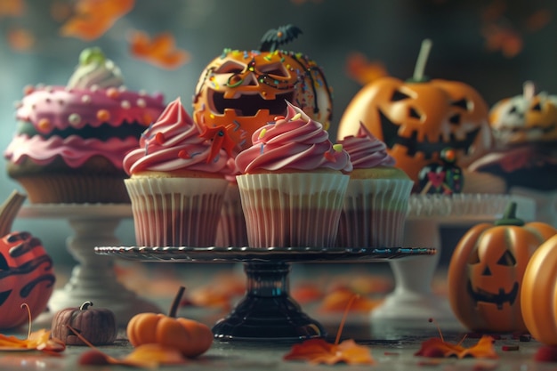 Halloweenthemed cupcakes and treats