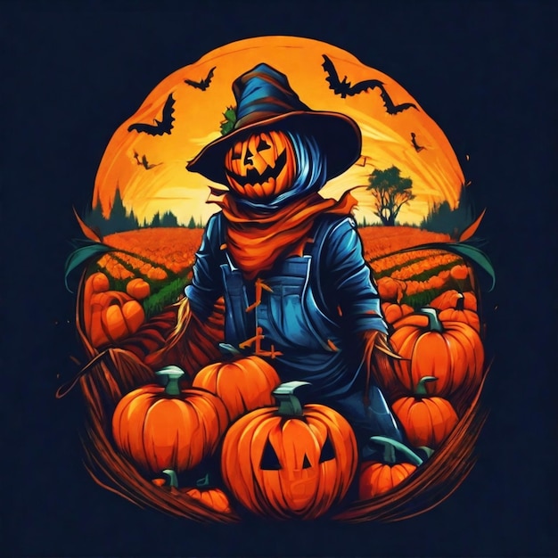 A Halloweenthemed digital art piece for tshirt vector design