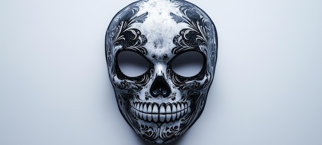 Photo a halloweenthemed party mask with a detailed skeleton design