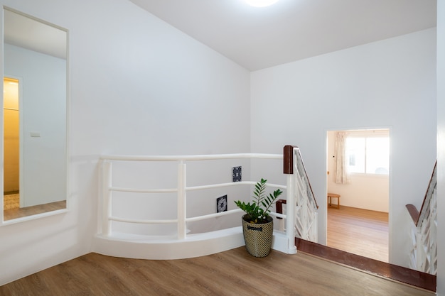 Hallway house interior design with stair in the house