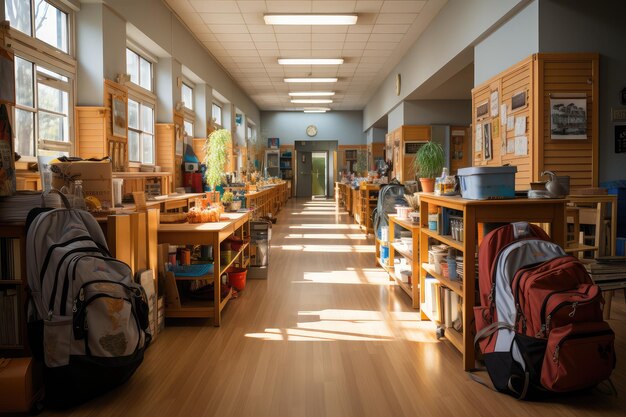 hallway in the school professional advertising photography