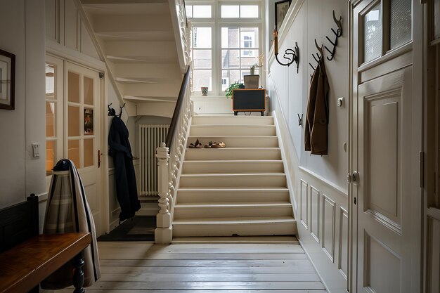 Photo a hallway with a door that says  welcome to the top