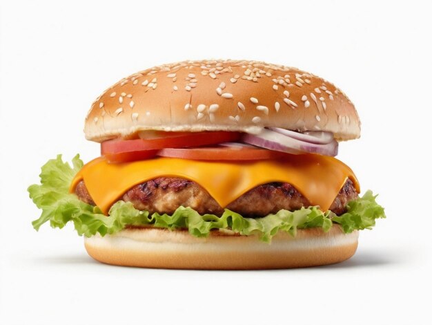 hamburger big double cheddar cheese burger with chicken