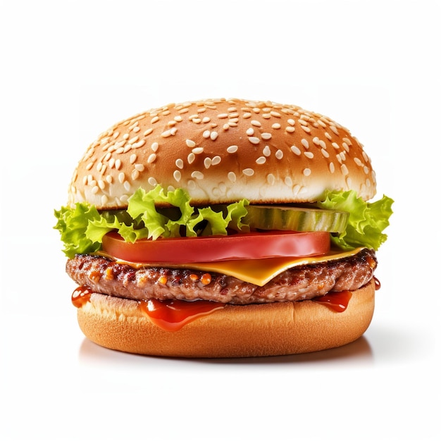 hamburger isolated on white background