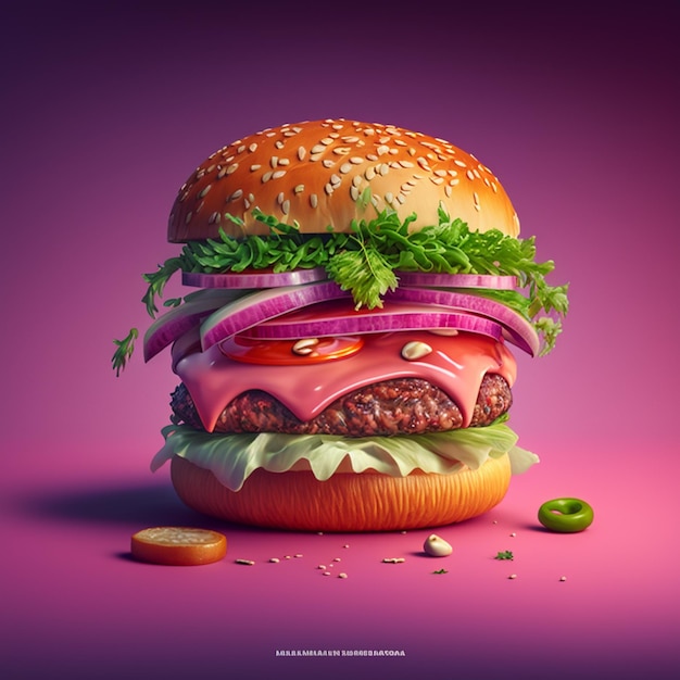 A hamburger pink version