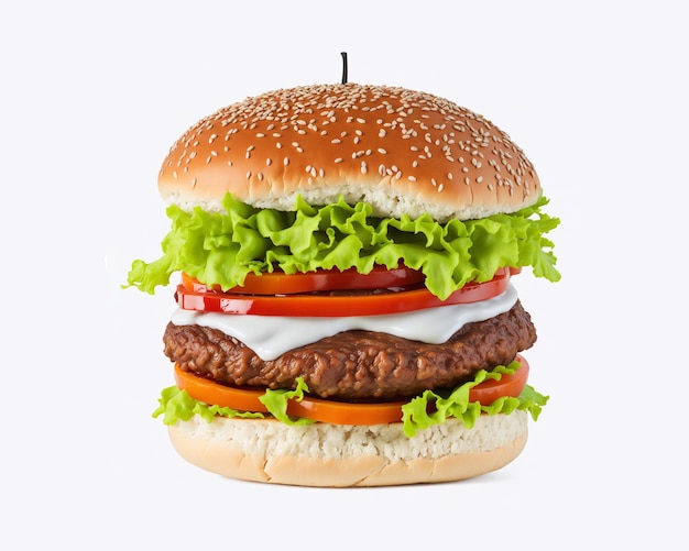 Hamburger on white background