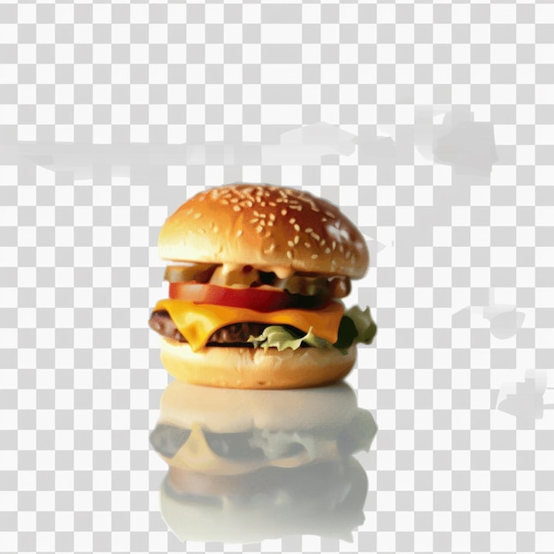 Photo a hamburger with cheese and tomatoes on it