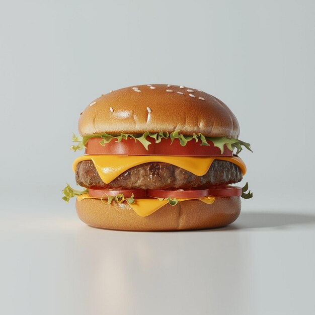 A hamburger with cheeseburger on the top of it