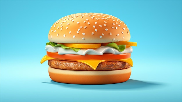 A hamburger with cheeseburger on the top.