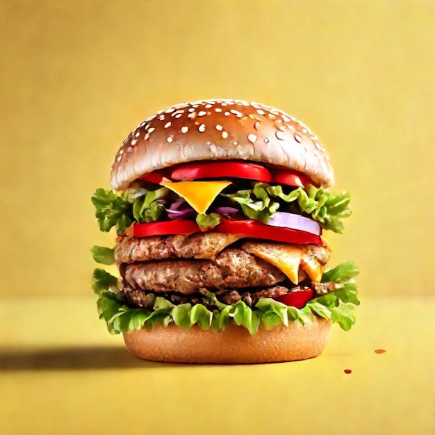 a hamburger with a hamburger on it that has a hamburger on it