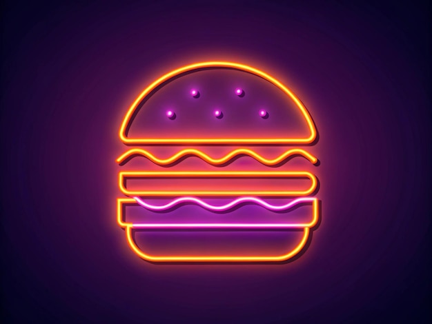 a hamburger with a purple background and a purple background with a purple background