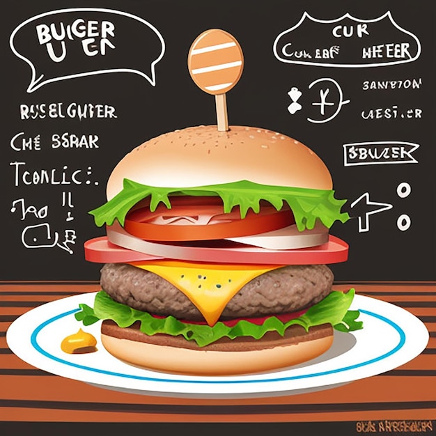 a hamburger with a sign that says quot big quot on it