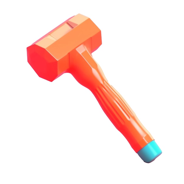 Hammer in 3D style trending color palette with Generative AI