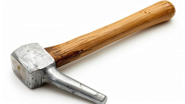 Photo a hammer with a wooden handle is being held up by a hammer