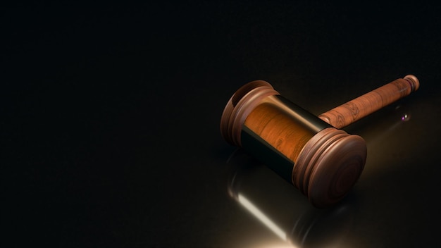 The hammer wood for business or justice concept 3d rendering