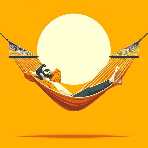 Photo a hammock enthusiast reclining in a moonbeam hammock enjoying the gentle sway and soothing comfort