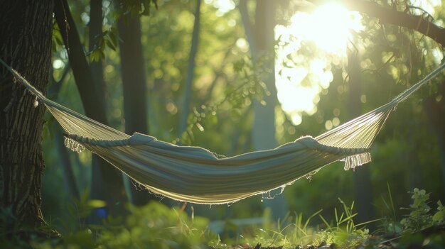 Photo a hammock is in the grass in the sun