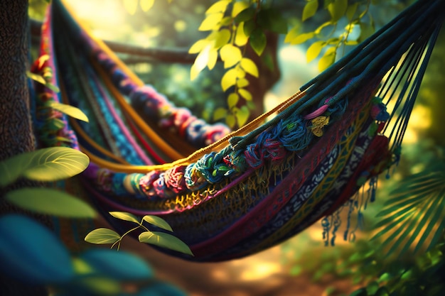 Hammocks sway gently between trees as the sound of trickling lemonade and the rustling of paperback pages set a leisurely rhythm