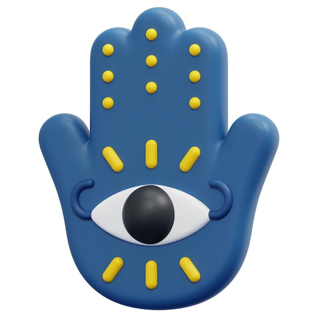 hamsa 3d render icon illustration