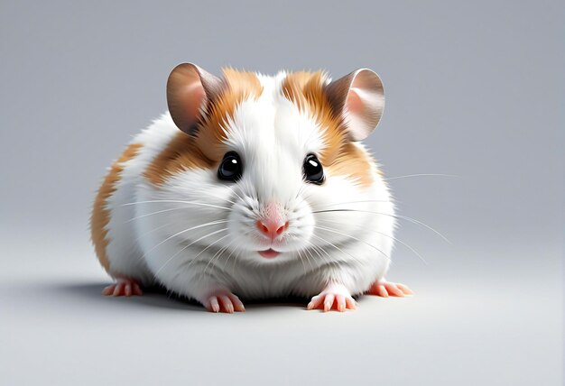 Hamster on a gray background