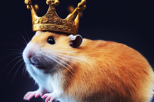 hamster king digital illustration 3d