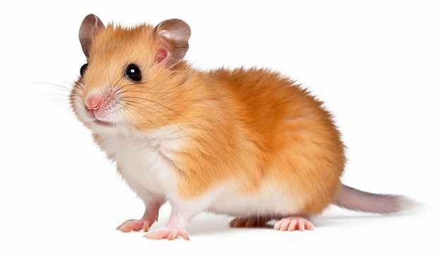 Hamster in Side View Isolated