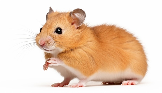 Hamster in Side View Isolated