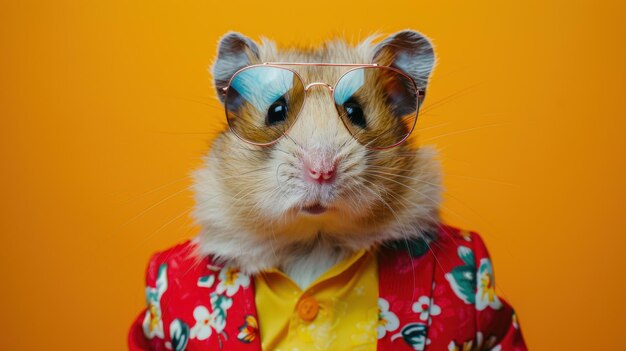 Photo the hamster in sunglasses