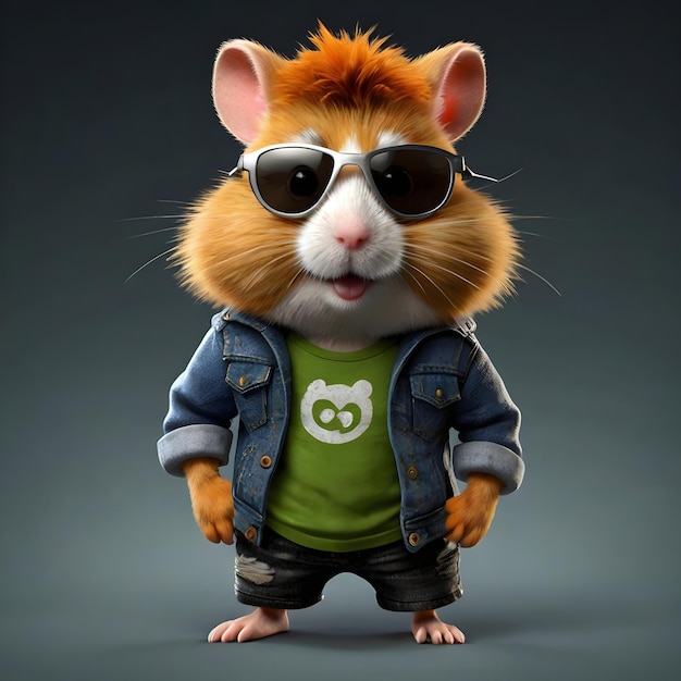 a hamster wearing sunglasses and a shirt