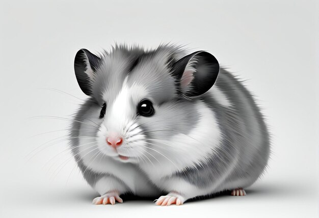 Hamster on white background