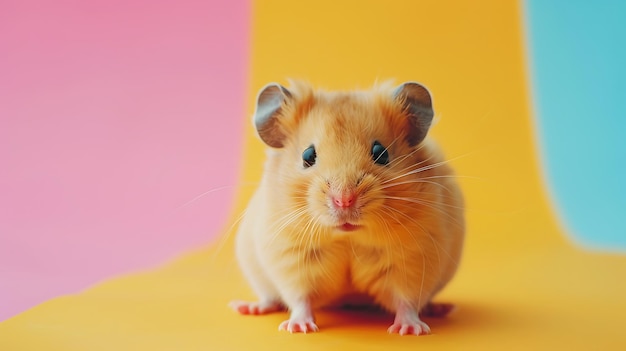 a hamster with a pink nose and ears