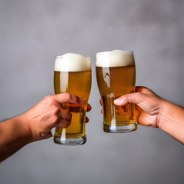 Hand at beer tap pouring a draught beer in glass serving in a bar