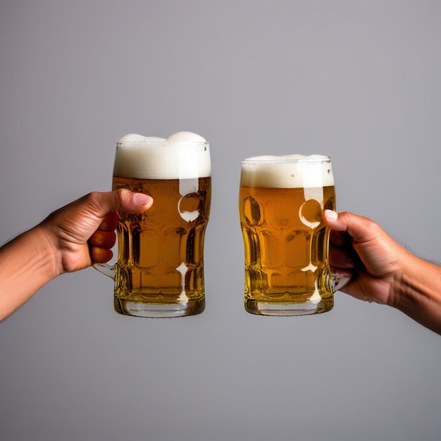 Hand at beer tap pouring a draught beer in glass serving in a bar