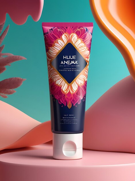 Photo hand cream bottle mockup