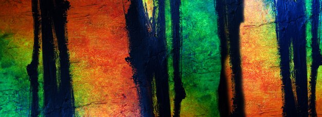 Hand draw painting abstract art panorama background colors texture design illustration