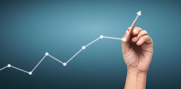 Hand drawing  chart, graph stock of growth