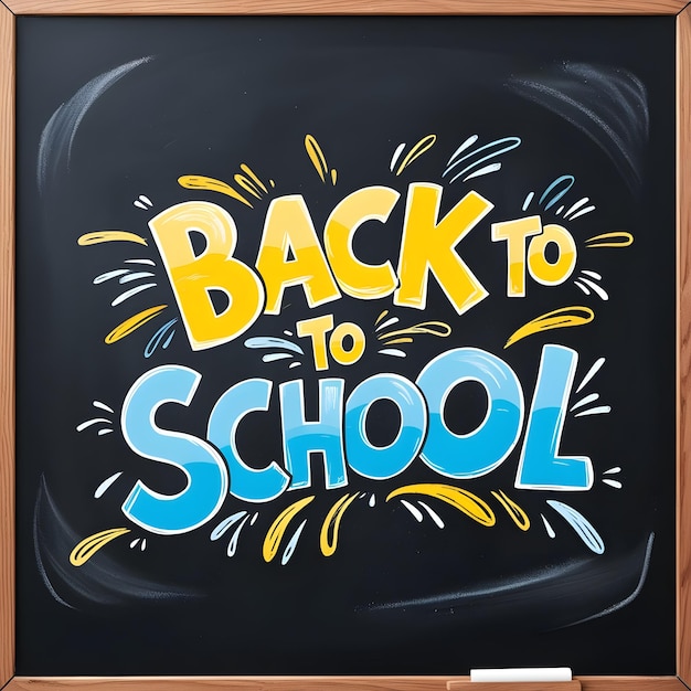 Hand drawn and animated Back to School text on blackboard