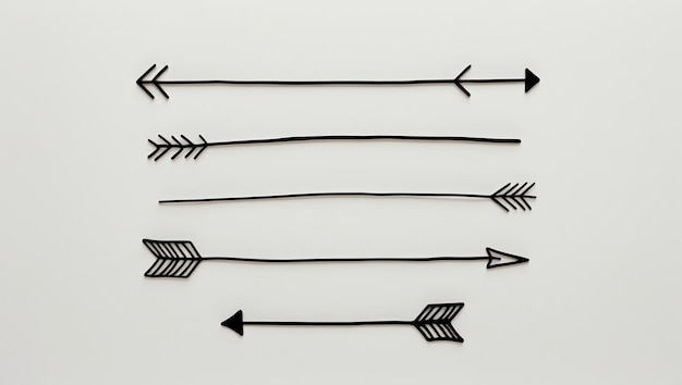 Hand drawn arrows with colored pencils ideal for creative projects and education