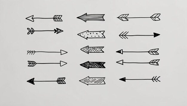 Hand drawn arrows with colored pencils ideal for creative projects and education