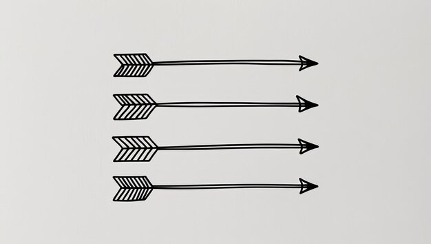 Hand drawn arrows with colored pencils ideal for creative projects and education