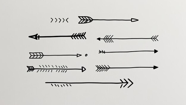 Hand drawn arrows with colored pencils ideal for creative projects and education