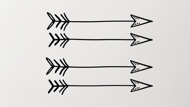 Hand drawn arrows with colored pencils ideal for creative projects and education