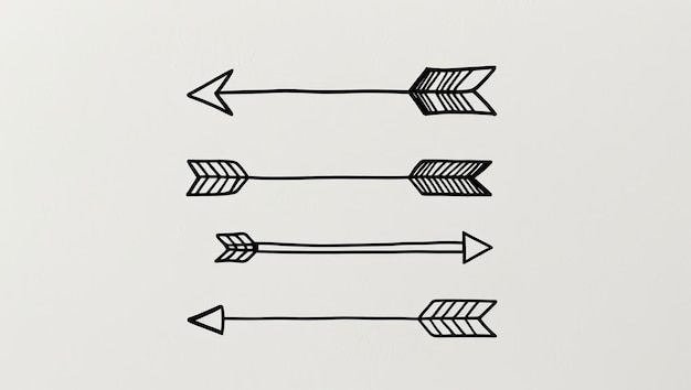 Hand drawn arrows with colored pencils ideal for creative projects and education