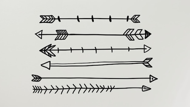 Photo hand drawn arrows with colored pencils ideal for creative projects and education