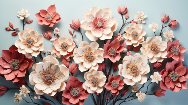 Hand Drawn Background With Lovely Flowers 2416346 Fd1315 Background Generative Ai