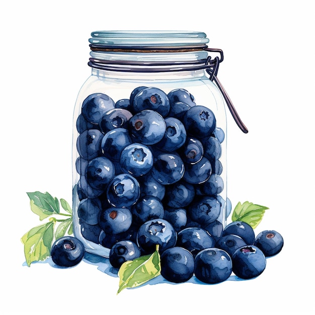 Hand drawn cartoon blueberry jam illustration