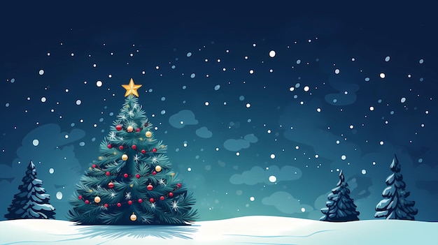 hand drawn cartoon christmas tree illustration design